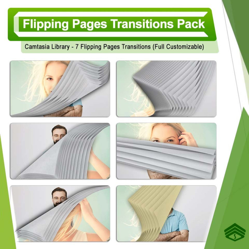 7 کتابخانه آماده ترانزیشن با ساختار ورق خوردن کاغذ