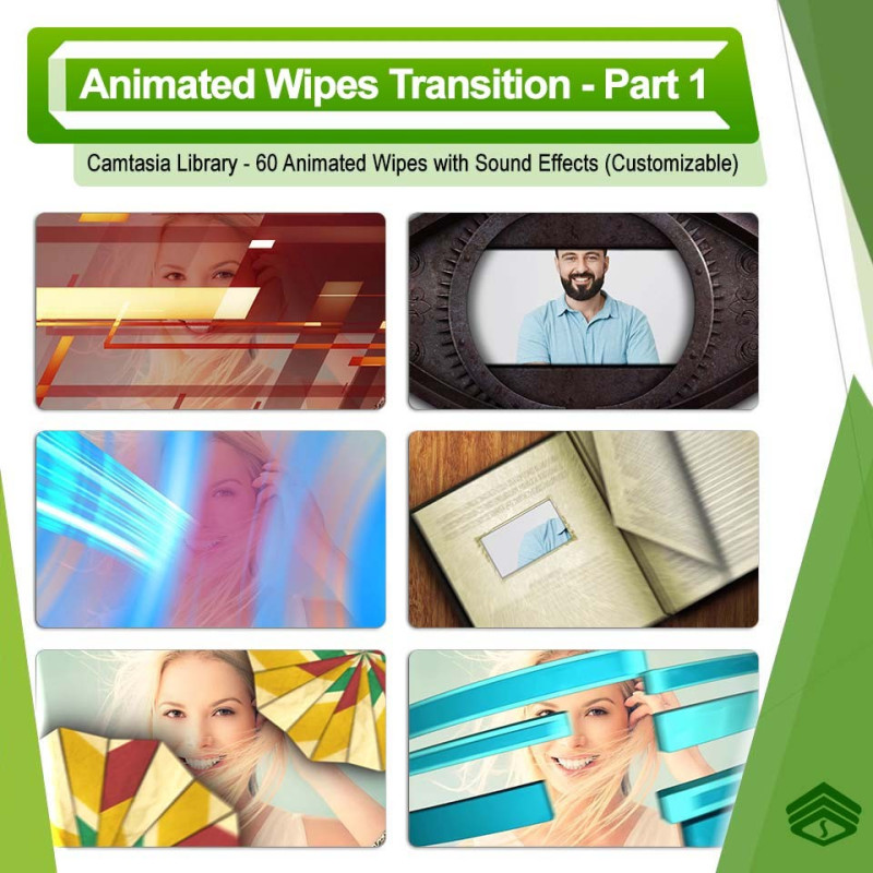 پارت یک مجموعه Animated Wipes Transition شامل 60 وایپ زیبا