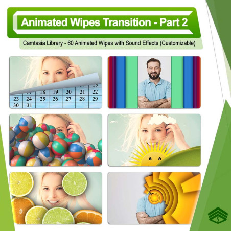 پارت دو مجموعه Animated Wipes Transition شامل 60 وایپ زیبا