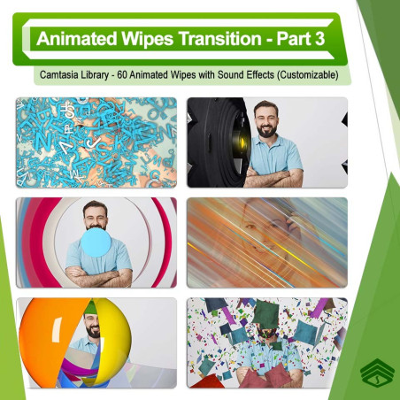 پارت سه مجموعه Animated Wipes Transition شامل 60 وایپ زیبا