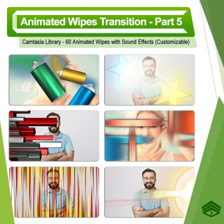 پارت پنج مجموعه Animated Wipes Transition شامل 60 وایپ زیبا