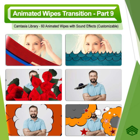 پارت نه مجموعه Animated Wipes Transition شامل 60 وایپ زیبا