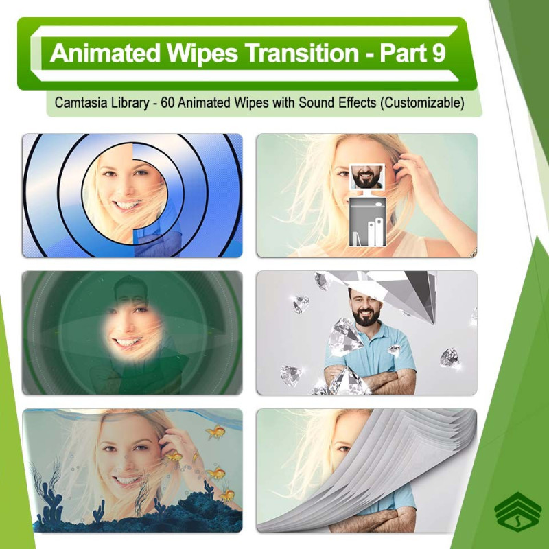 پارت نه مجموعه Animated Wipes Transition شامل 60 وایپ زیبا