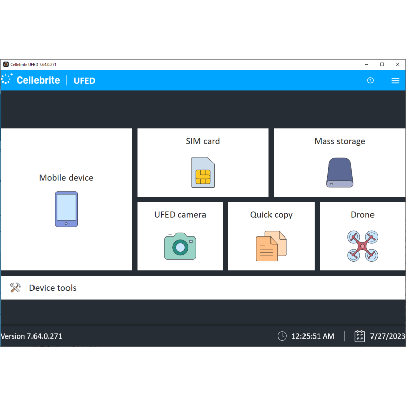واسط کاربری نرم افزار Cellebrite UFED