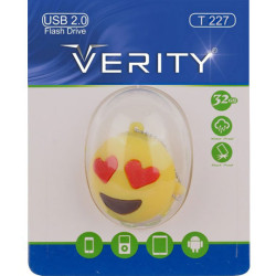 فلش مموری عروسکی وریتی مدل T227 طرح ایموجی چشم قلبی ظرفیت 32 گیگابایت